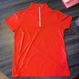 Tailored Sportsman SS Coral Quarter-Zip Equestrian Top